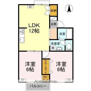 サンハイツM A棟【1階】の間取り