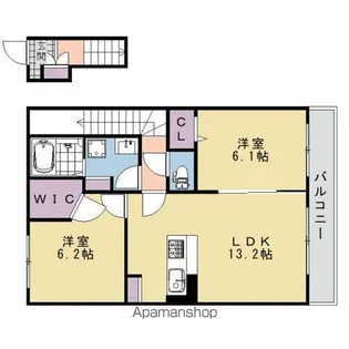 ジャルディーノ・ア・カーサ【2階】の間取り