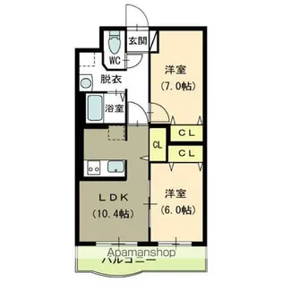 新潟県新潟市西区坂井【マンション】の間取り