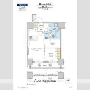 プラウドフラット錦糸町ウエスト【13階】の間取り