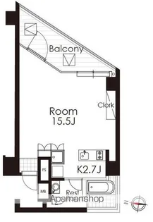 カスタリア広尾【4階】の間取り