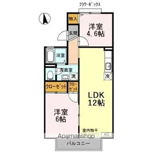 オークス長府【2階】の間取り