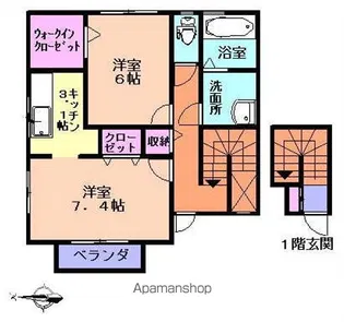セピアコートB【201号室】の間取り
