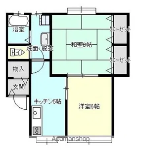 コーポ・ボヌールⅢ【106号室】の間取り