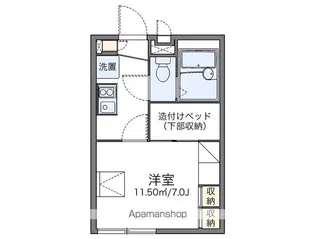 レオパレス小郡インター【206号室】の間取り