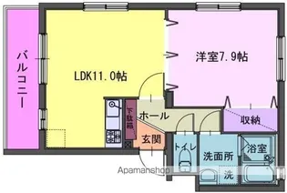 シューペルブK【301号室】の間取り