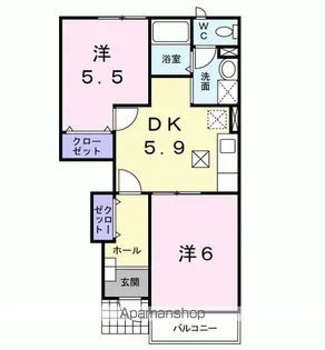 メゾン ソレイユ A【1階】の間取り