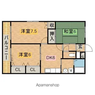 オーキッドエステイトⅠ号棟【203号室】の間取り
