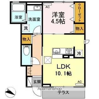 かもべハイム【1階】の間取り