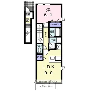 広島県福山市新涯町6丁目【アパート】の間取り