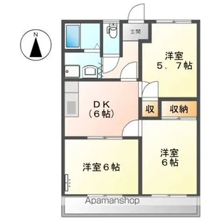 リバティー・ハイツ【2階】の間取り