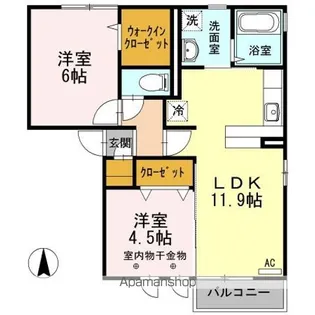 FLAT CIMA B【2階】の間取り