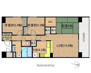 アソシエール溝の口【1階】の間取り