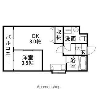 メイワコンチネンタル【2階】の間取り