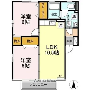 Y・サイレントビレッジ久万ノ台 A棟【2階】の間取り