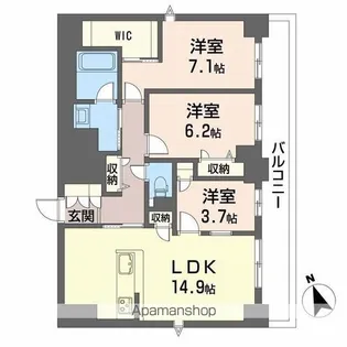 ラヴェール横川【7階】の間取り