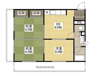 久都内マンション【2階】の間取り