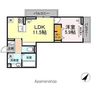 ヒーローキングダム【3階】の間取り