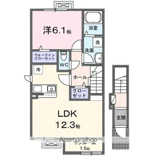 シャルマン天童Ⅱ【2階】の間取り