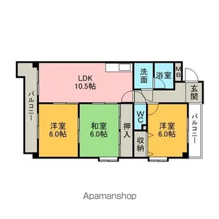 マンションサンパレス【501号室】の間取り