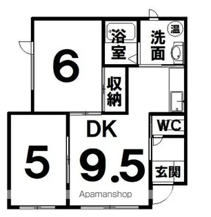 ボヌール幸【1階】の間取り