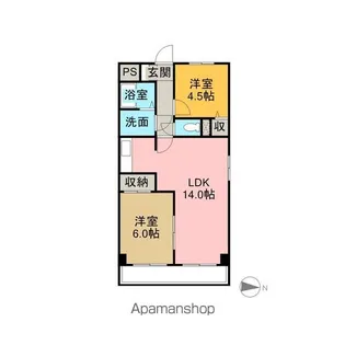 シャトー新宮【403号室】の間取り