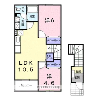 サンライズ松野【2階】の間取り