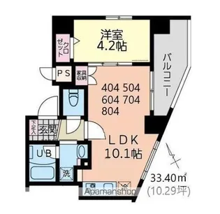 イーストサイド【8階】の間取り