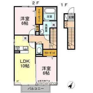 レ・セーナ B【2階】の間取り