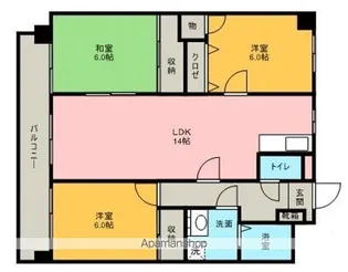 グランデージ柏原【2階】の間取り