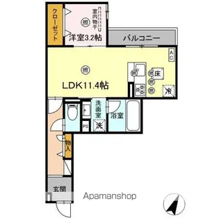DーAXIS旭 A棟【1階】の間取り