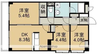 サニーエステート【4階】の間取り