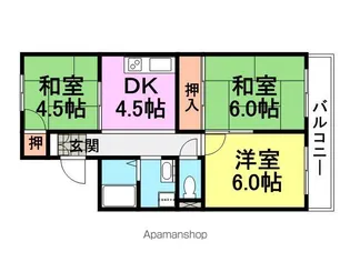 ヴァンベールタツミ【203号室】の間取り