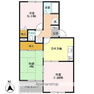 ボナール【102号室】の間取り