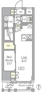 アジールコート王子【2階】の間取り