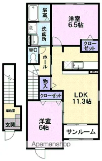 シェーネ・ライツB【2階】の間取り