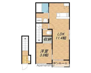 サチクル石塚【201号室】の間取り