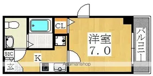 アヴェニール瓜破【6階】の間取り