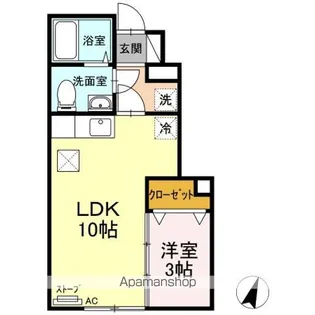 ルグラン造道【1階】の間取り