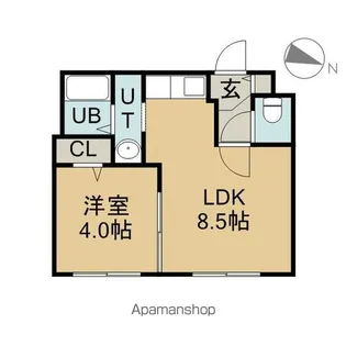 フェーラシュヴァル南円山【4階】の間取り