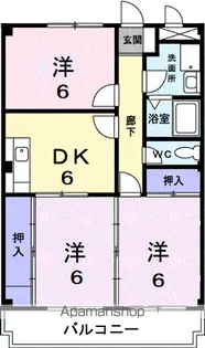 コーポレイト梨坂【3階】の間取り