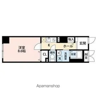 クラウザン徳川【8階】の間取り