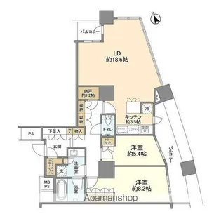 ザ・パークハウス西新宿タワー60【51階】の間取り