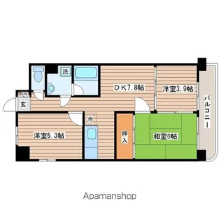 ノースシテイ21【401号室】の間取り