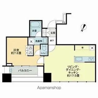 プレミストタワー白金高輪【19階】の間取り