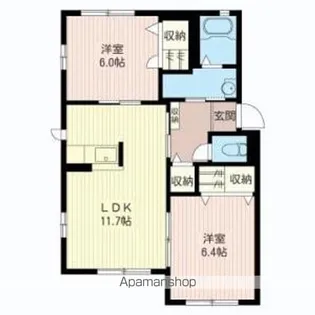 ルミエールB【1階】の間取り