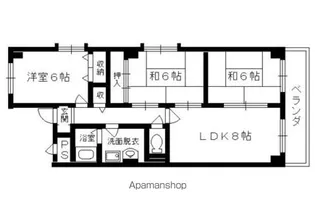 ロイヤルコーポ洛南【302号室】の間取り