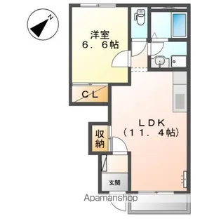 フェリース プラッサ【105号室】の間取り