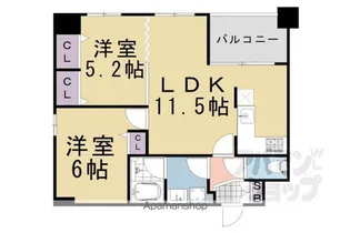 デ・リード御池【306号室】の間取り