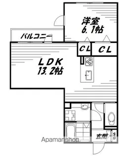 キャトルセゾン【2階】の間取り